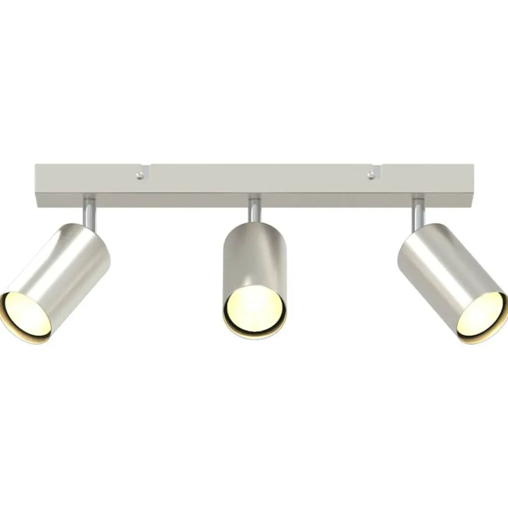 vidaXL Foco de techo con focos Níquel 38 x 6 x 16 cm Metal Níquel cepillado Clearance