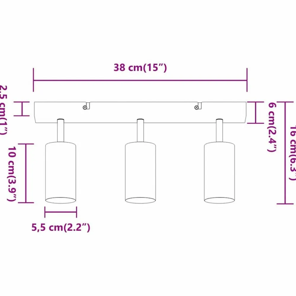 vidaXL Foco de techo con focos Níquel 38 x 6 x 16 cm Metal Níquel cepillado Clearance