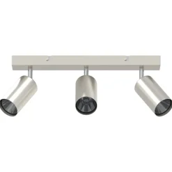 vidaXL Foco de techo con focos Níquel 38 x 6 x 16 cm Metal Níquel cepillado Clearance