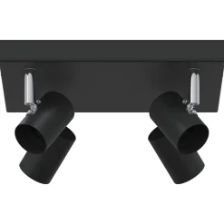 vidaXL Foco de techo con focos 26,5 x 26 x 11,5 cm Metal Negro Sale