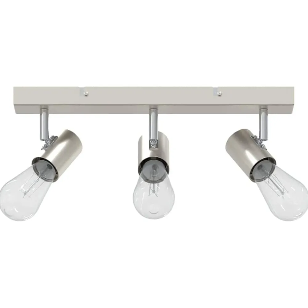vidaXL Iluminación-Foco de techo con focos Níquel 38 x 6,5 x 11,5 cm Metal
