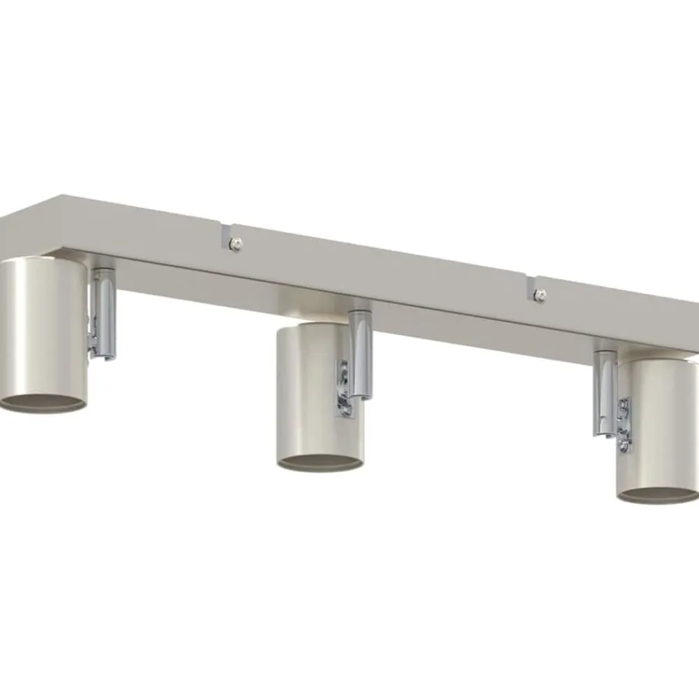 vidaXL Iluminación-Foco de techo con focos Níquel 38 x 6,5 x 11,5 cm Metal