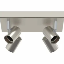 vidaXL Foco de techo con focos Níquel 26,5 x 26 x 11,5 cm Metal Níquel cepillado