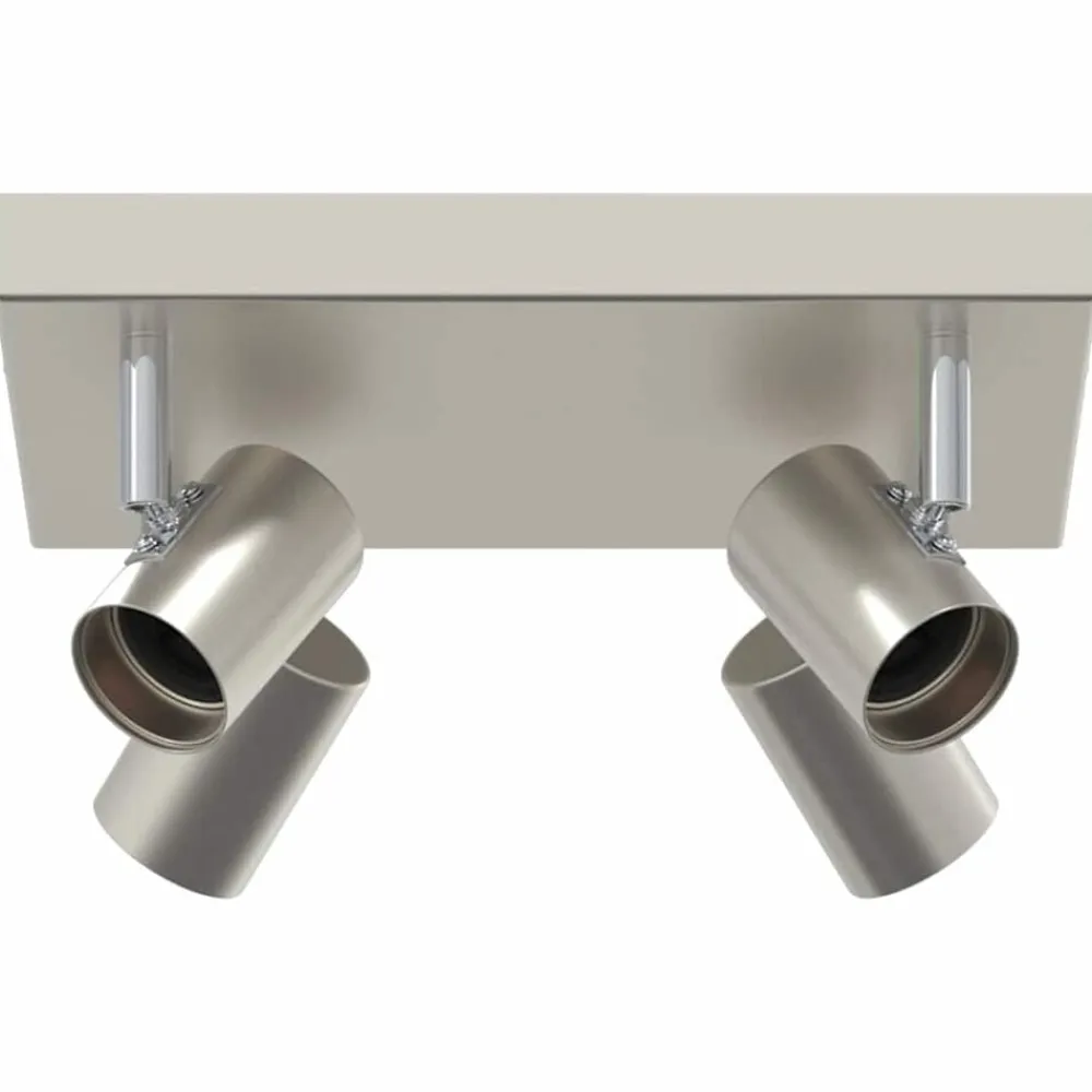 vidaXL Foco de techo con focos Níquel 26,5 x 26 x 11,5 cm Metal Níquel cepillado