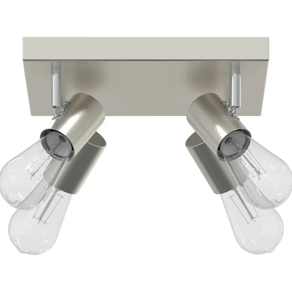 vidaXL Foco de techo con focos Níquel 26,5 x 26 x 11,5 cm Metal Níquel cepillado