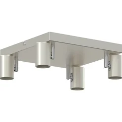 vidaXL Foco de techo con focos Níquel 26,5 x 26 x 11,5 cm Metal Níquel cepillado