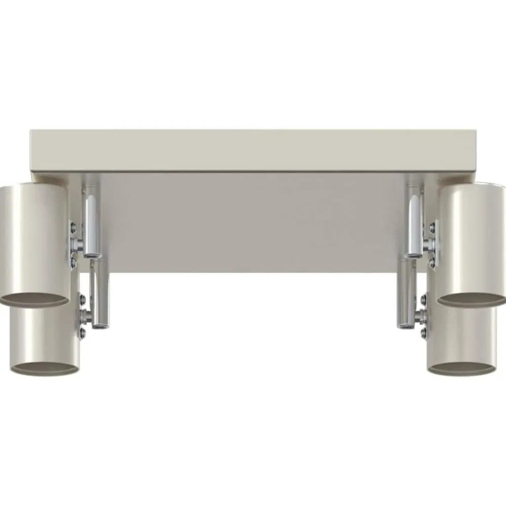 vidaXL Foco de techo con focos Níquel 26,5 x 26 x 11,5 cm Metal Níquel cepillado