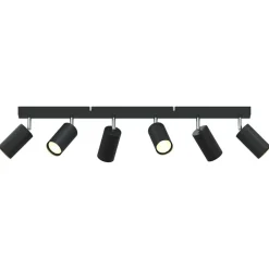 vidaXL Foco de techo con focos 73 x 6 x 16 cm Metal Negro Discount