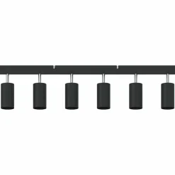 vidaXL Foco de techo con focos 73 x 6 x 16 cm Metal Negro Discount