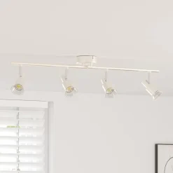 vidaXL Iluminación-Foco de techo con focos Níquel 70 x 9 x 12,5 cm Acero