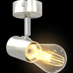 vidaXL Foco de techo con focos Níquel 6,5 x 6 x 11,5 cm Metal Níquel cepillado Outlet