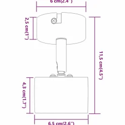 vidaXL Foco de techo con focos Níquel 6,5 x 6 x 11,5 cm Metal Níquel cepillado Outlet