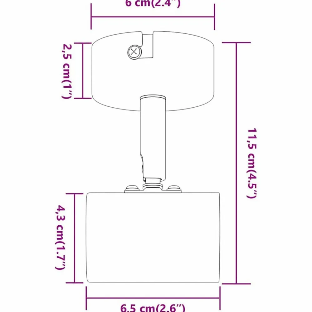 vidaXL Foco de techo con focos Níquel 6,5 x 6 x 11,5 cm Metal Níquel cepillado Outlet