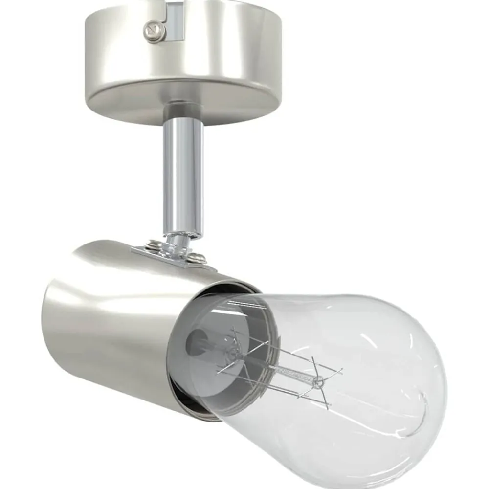 vidaXL Foco de techo con focos Níquel 6,5 x 6 x 11,5 cm Metal Níquel cepillado Outlet