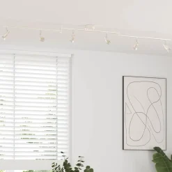 vidaXL Iluminación-Foco de techo con focos Níquel 176,5 x 9,5 x 14 cm Acero
