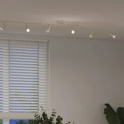 vidaXL Iluminación-Foco de techo con focos Níquel 176,5 x 9,5 x 14 cm Acero