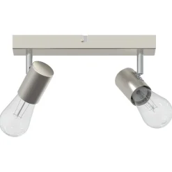 vidaXL Foco de techo con focos Níquel 26 x 6,5 x 11,5 cm Metal Níquel cepillado Discount