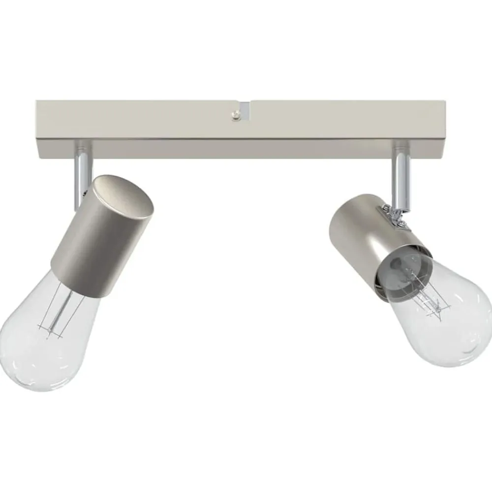 vidaXL Foco de techo con focos Níquel 26 x 6,5 x 11,5 cm Metal Níquel cepillado Discount