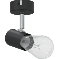vidaXL Foco de techo con focos 6,5 x 6 x 11,5 cm Metal Negro Clearance