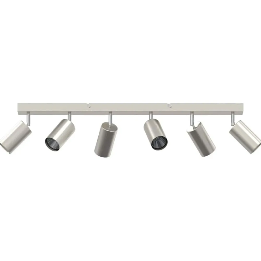 vidaXL Foco de techo con focos Níquel 73 x 6 x 16 cm Metal Níquel cepillado Online