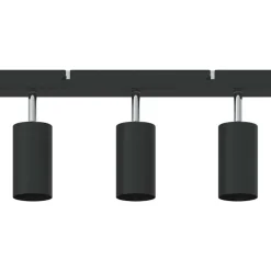 vidaXL Foco de techo con focos 38 x 6 x 16 cm Metal Negro Hot