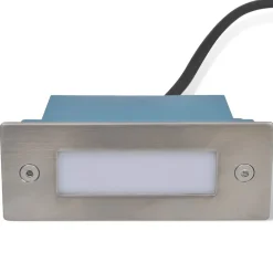 vidaXL Iluminación-Foco empotrable de escalera 2 LED 44x111x56 mm
