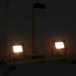 vidaXL Iluminación-Foco LED con asa 2x10 W blanco cálido