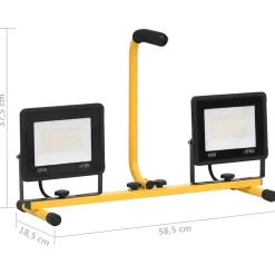 vidaXL Foco LED con asa 2x50 W blanco cálido Blanco c&aacute;lido