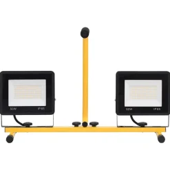 vidaXL Foco LED con asa 2x50 W blanco cálido Blanco c&aacute;lido