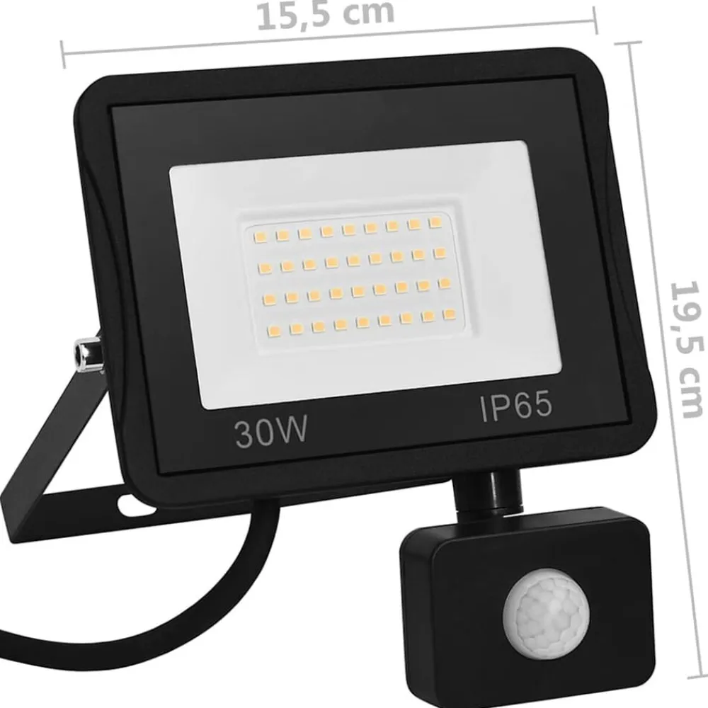 vidaXL Foco LED con sensor 30 W blanco cálido Blanco cálido New
