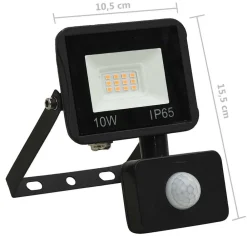 vidaXL Foco LED con sensor 10 W blanco cálido Blanco cálido Outlet