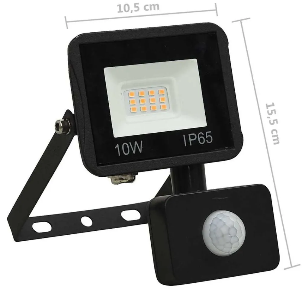 vidaXL Foco LED con sensor 10 W blanco cálido Blanco cálido Outlet