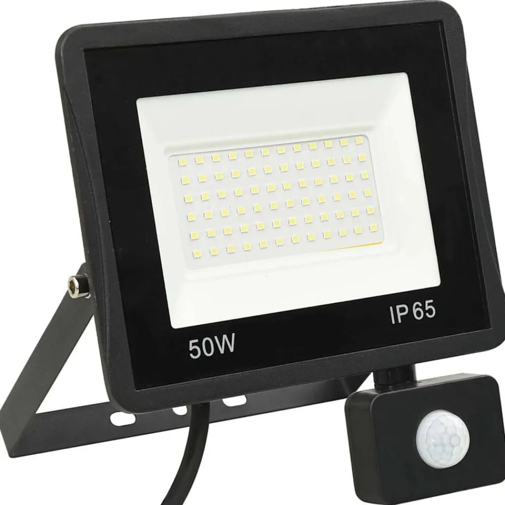 vidaXL Iluminación-Foco LED con sensor 50 W blanco cálido