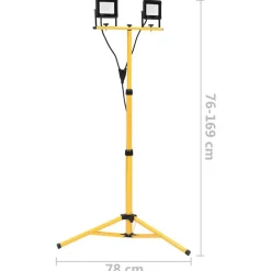 vidaXL Foco LED con trípode 2x30 W blanco cálido Blanco c&aacute;lido Best