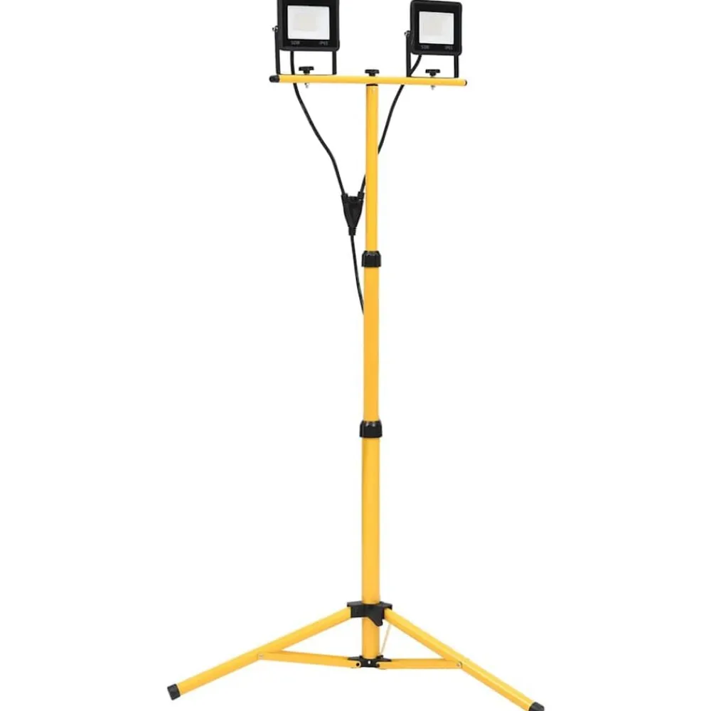 vidaXL Foco LED con trípode 2x50 W blanco cálido Blanco cálido Discount