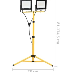 vidaXL Foco LED con trípode 2x100 W blanco cálido Blanco c&aacute;lido Best