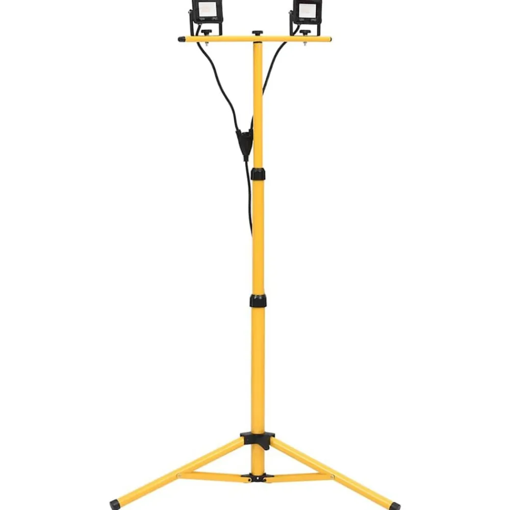 vidaXL Foco LED con trípode 2x10 W blanco cálido Blanco cálido New