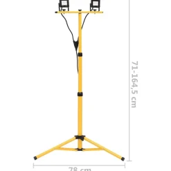 vidaXL Foco LED con trípode 2x10 W blanco cálido Blanco cálido New
