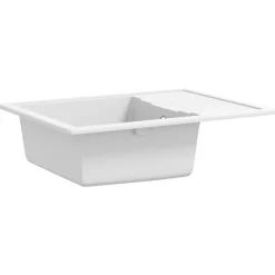 vidaXL Fontanería-Fregadero de cocina con rebosadero ovalado granito