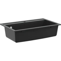vidaXL Fregadero de cocina de granito con un seno Negro