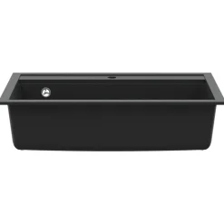 vidaXL Fregadero de cocina de granito con un seno Negro