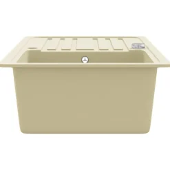 vidaXL Fontanería-Fregadero de cocina de granito con un seno