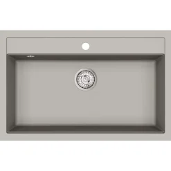 vidaXL Fregadero de cocina de granito con un seno Gris Best