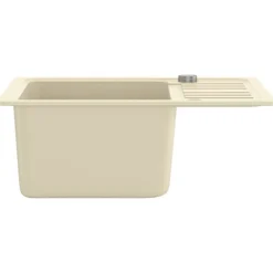 vidaXL Fontanería-Fregadero de cocina de granito con un seno