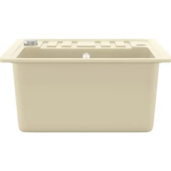vidaXL Fontanería-Fregadero de cocina de granito con un seno