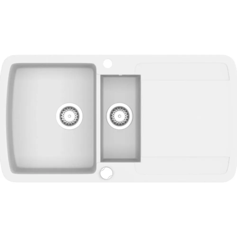 vidaXL Fontanería-Fregadero de cocina con dos senos de granito