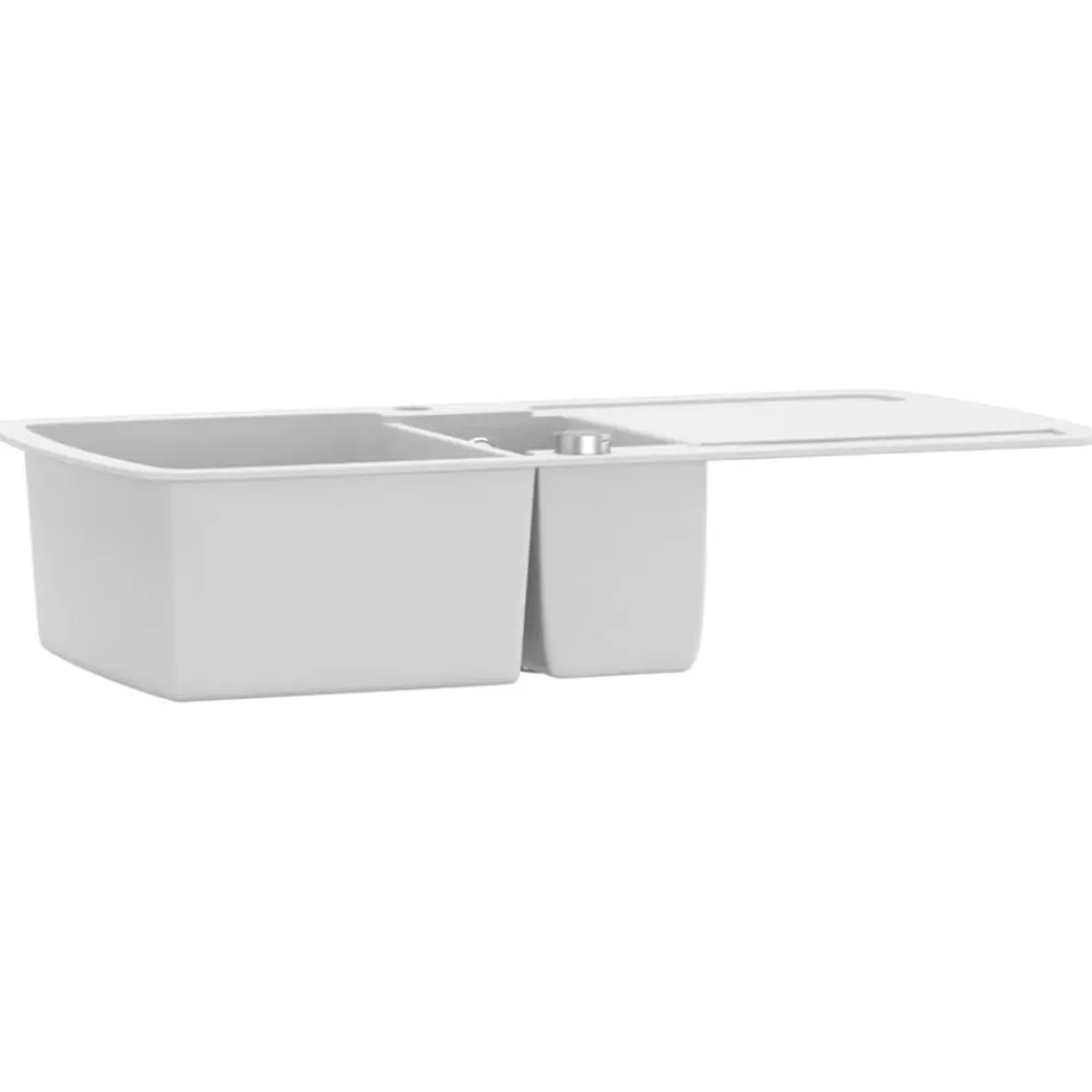vidaXL Fontanería-Fregadero de cocina con dos senos de granito