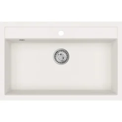 vidaXL Fregadero de cocina de granito con un seno Blanco Clearance