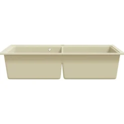 vidaXL Fontanería-Fregadero de cocina de granito con dos senos