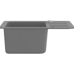 vidaXL Fregadero de cocina de granito con un seno Gris Sale